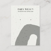 ABSTRACTE GRAY CERAMIC TEXTURE STUD EARRING DISPLA VISITEKAARTJE (Voorkant)