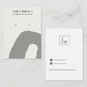 ABSTRACTE GRAY CERAMIC TEXTURE STUD EARRING DISPLA VISITEKAARTJE (Voorkant / Achterkant)