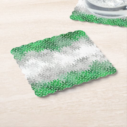 Abstracte Grayromantische Pride Vlag Kartonnen Onderzetters (Gebogen)