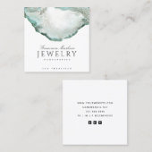 Abstracte Green Agaat Sieraden Designer Vierkante Visitekaartje (Voorkant / Achterkant)