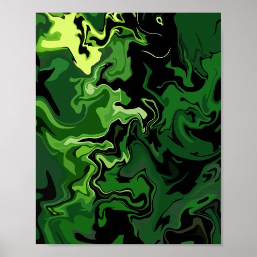 Abstracte Green Flow Art Poster (Voorkant)
