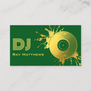 Abstracte Green Gold Music Disc DJ Visitekaartje
