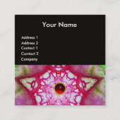 ABSTRACTE GREEN RED STAR, RUBY GEMSTONE MONOGRAM VIERKANTE VISITEKAARTJE (Voorkant)