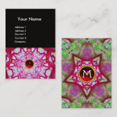 ABSTRACTE GREEN RED STAR, RUBY GEMSTONE MONOGRAM VISITEKAARTJE (Voorkant / Achterkant)