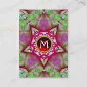 ABSTRACTE GREEN RED STAR, RUBY GEMSTONE MONOGRAM VISITEKAARTJE (Achterkant)