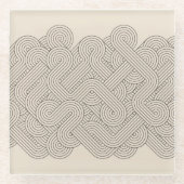 Abstracte grens glazen onderzetter (Voorkant)