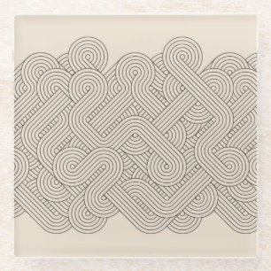 Abstracte grens glazen onderzetter