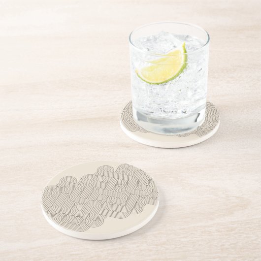 Abstracte grens zandsteen onderzetter (Zijkant)