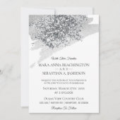 *~* Abstracte Grey Brush Stroke Silver Glitter Kaart (Voorkant)