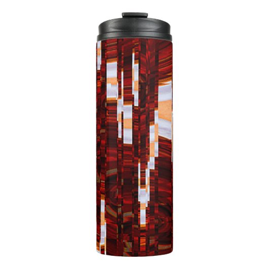 abstracte grijpachtergrond met glitsfilter thermosbeker (Voorkant)