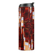 abstracte grijpachtergrond met glitsfilter thermosbeker (Gedraaid links)
