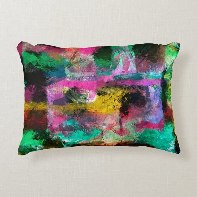 abstracte grijpachtergrond van kleurchaotische ver accent kussen (Voorkant)