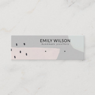 ABSTRACTE GRIJS DUSKY PINK STUD EARRING DISPLAY MI MINI VISITEKAARTJE
