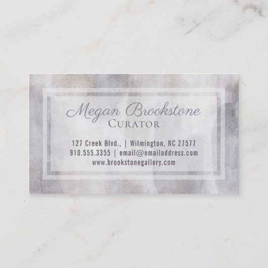 Abstracte Grijs & Tan Waterverf Visitekaartje (Achterkant)