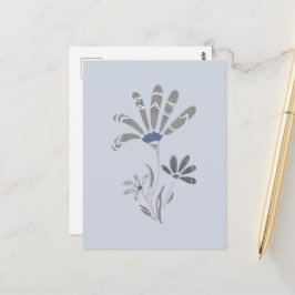 Abstracte Grijswaarden Psychedelische Bloemen Briefkaart