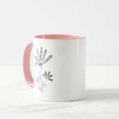 Abstracte Grijswaarden Psychedelische Bloemen Mok (Voorkant links)