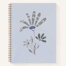 Abstracte Grijswaarden Psychedelische Bloemen Notitieboek