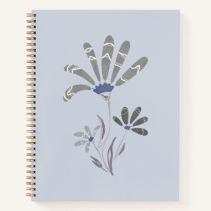 Abstracte Grijswaarden Psychedelische Bloemen Notitieboek