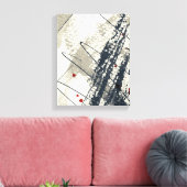 Abstracte grijze achtergrond, inkttextuur. 2 canvas afdruk (Insitu (Woonkamer))