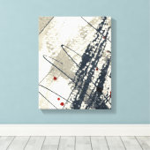 Abstracte grijze achtergrond, inkttextuur. 2 canvas afdruk (Insitu (Houten vloer))