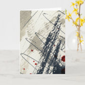 Abstracte grijze achtergrond, inkttextuur. 2 kaart (Gele Bloem)