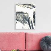 Abstracte grijze achtergrond, inkttextuur. 3 canvas afdruk (Insitu (Woonkamer))