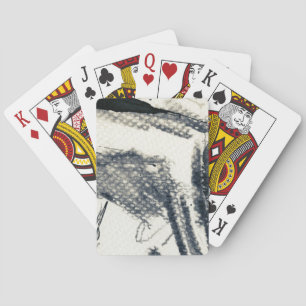 Abstracte grijze achtergrond, inkttextuur. 3 pokerkaarten