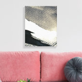 Abstracte grijze achtergrond, inkttextuur. 4 canvas afdruk (Insitu (Woonkamer))