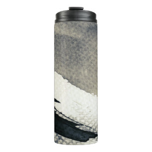Abstracte grijze achtergrond, inkttextuur. 4 thermosbeker