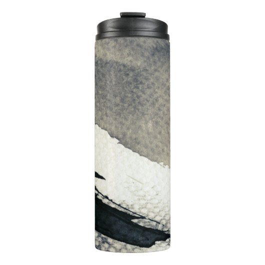 Abstracte grijze achtergrond, inkttextuur. 4 thermosbeker (Voorkant)