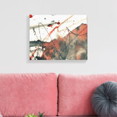 Abstracte grijze achtergrond, inkttextuur. 5 canvas afdruk (Insitu (Woonkamer))