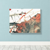 Abstracte grijze achtergrond, inkttextuur. 5 canvas afdruk (Insitu (Houten vloer))