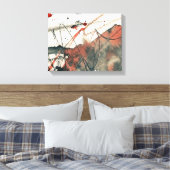Abstracte grijze achtergrond, inkttextuur. 5 canvas afdruk (Insitu (Slaapkamer))