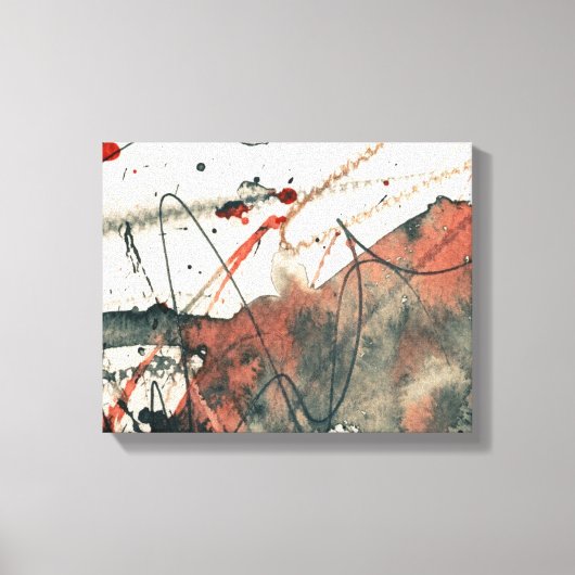 Abstracte grijze achtergrond, inkttextuur. 5 canvas afdruk (Voorkant)
