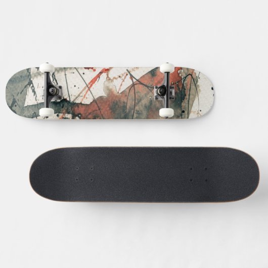 Abstracte grijze achtergrond, inkttextuur. 5 skateboard (Horizontaal)
