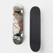 Abstracte grijze achtergrond, inkttextuur. 5 skateboard (Voorkant)