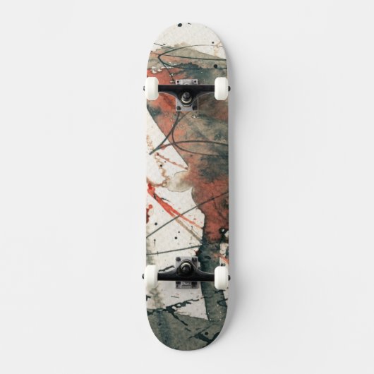 Abstracte grijze achtergrond, inkttextuur. 5 skateboard (Voorkant)