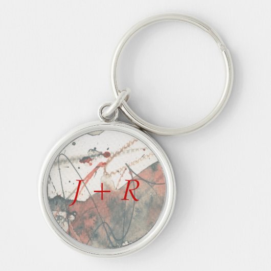 Abstracte grijze achtergrond, inkttextuur. 5 sleutelhanger (Voorkant)