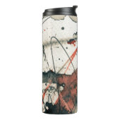 Abstracte grijze achtergrond, inkttextuur. 5 thermosbeker (Gedraaid links)
