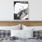 Abstracte grijze achtergrond, inkttextuur. canvas afdruk (Insitu (Slaapkamer))