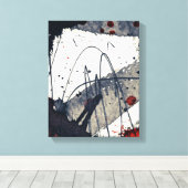 Abstracte grijze achtergrond, inkttextuur. canvas afdruk (Insitu (Houten vloer))