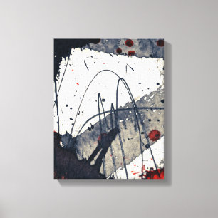 Abstracte grijze achtergrond, inkttextuur. canvas afdruk