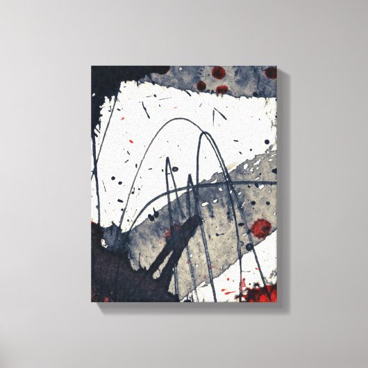 Abstracte grijze achtergrond, inkttextuur. canvas afdruk (Voorkant)