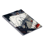 Abstracte grijze achtergrond, inkttextuur. notitieboek (Rechterzijde)