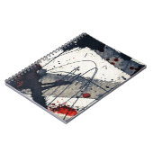 Abstracte grijze achtergrond, inkttextuur. notitieboek (Linkerzijde)