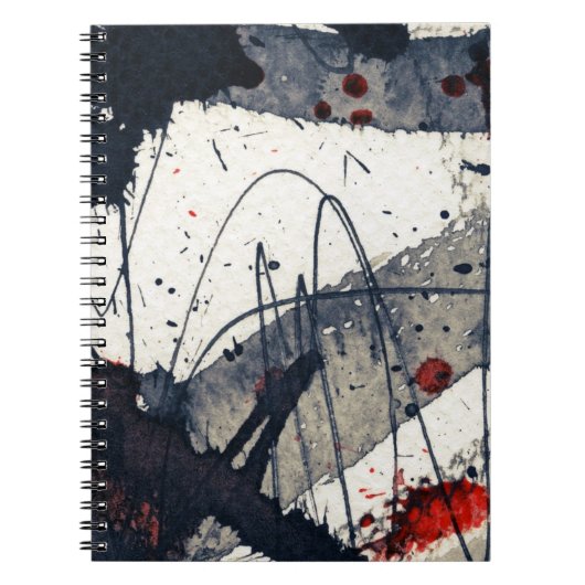 Abstracte grijze achtergrond, inkttextuur. notitieboek (Voorkant)