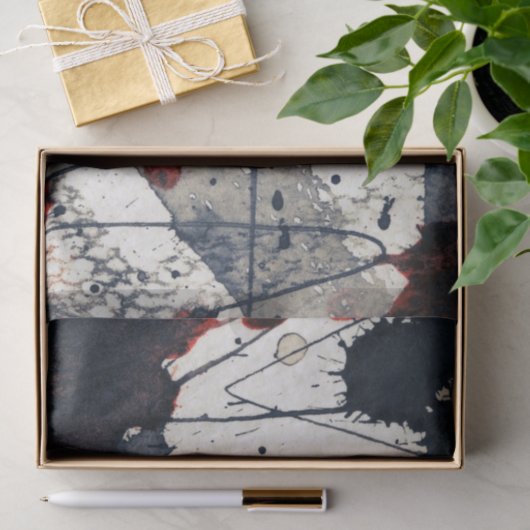 Abstracte grijze achtergrond, inkttextuur. tissuepapier (Geschenk)