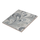 Abstracte Grijze Bladeren Keramische Tegel Tegeltje (Zijkant)