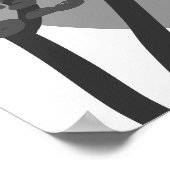 Abstracte grijze boom en moon Silhouette Poster (Hoek)