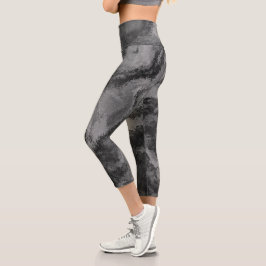 Abstracte grijze diffusie Capri-Leggings